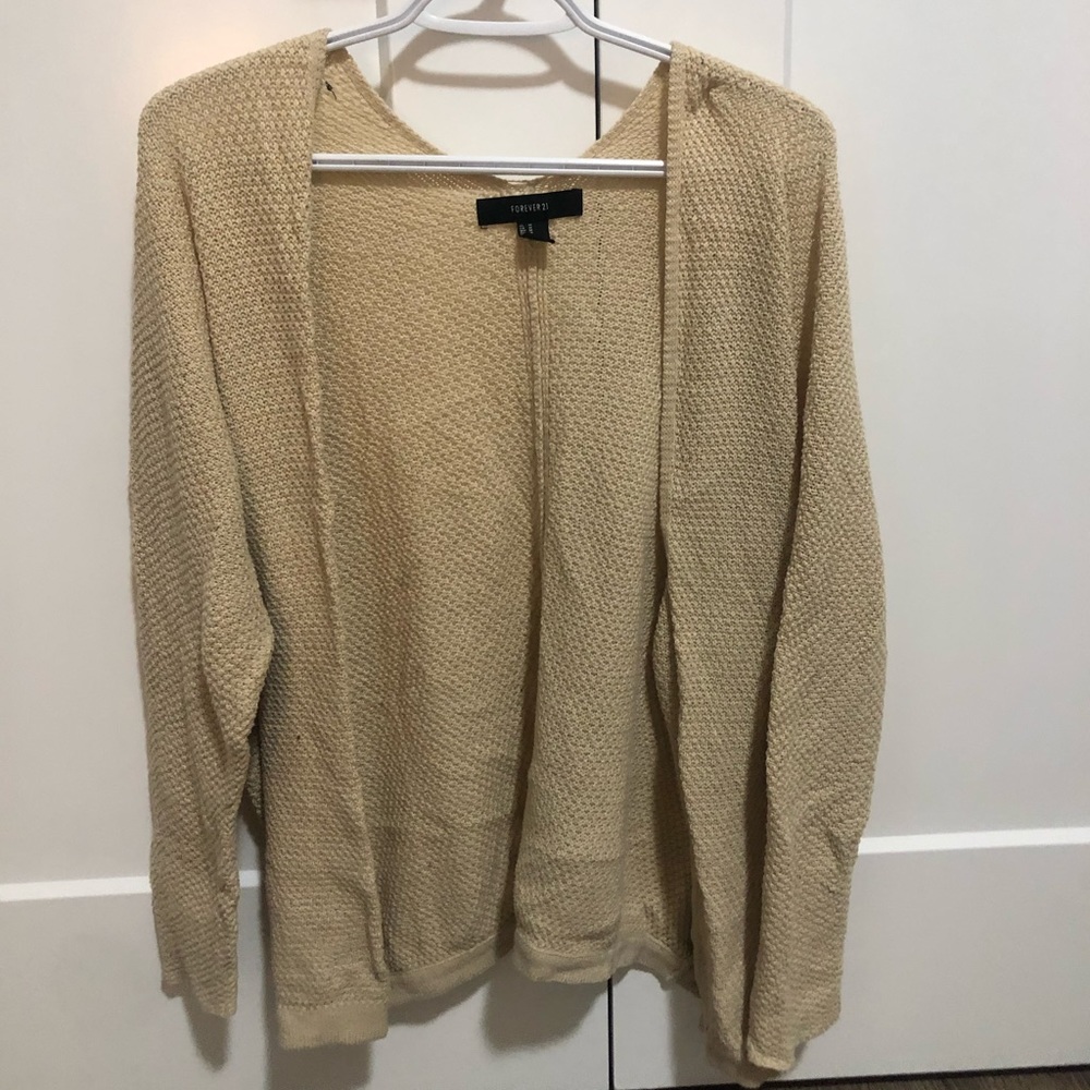 Oatmeal colour knit cardigan